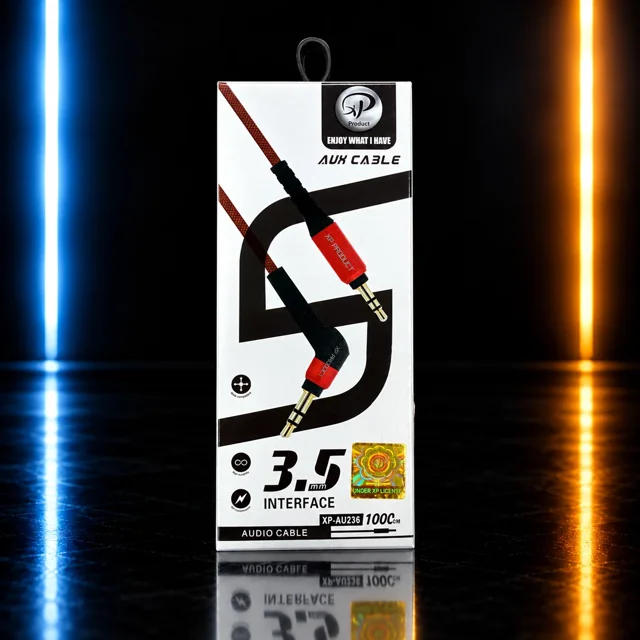 کابل AUX ایکس پی پروداکت مدل XP-AU236 طول ۱ متر با کانکتور ۹۰ درجه